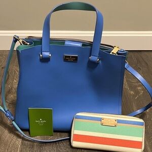 Kate Spade Medium Ocean blue/teal tote & wallet